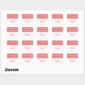 Red Houndstooth Wedding Stickers (Vel)