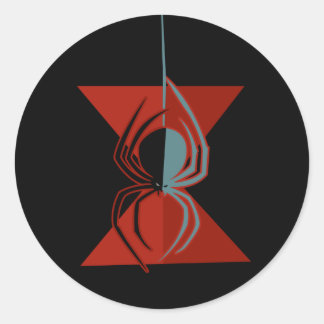 Red Hourglass Spider Ronde Sticker