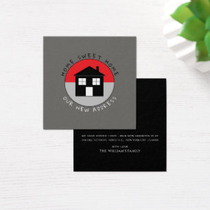 Red House Logo, wijziging adreskaart Vierkante Visitekaartjes