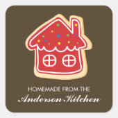 Red House Rainbow Sprinkles Cookie Vierkante Sticker (Voorkant)
