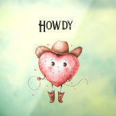 Red Howdy Cowgirl Heart  Raamsticker (Vel 3)