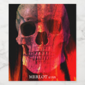 Red Human Skull Custom Wine Labels Wijn Etiket (Enkel label)