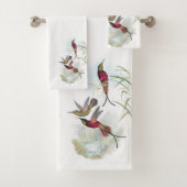 Red Hummingbird Birds Wildlife Bath Towel Set Bad Handdoek (Insitu)