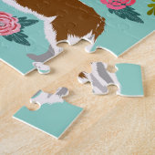 Red Husky Dog  Florals Legpuzzel (Zijkant)