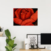 "Red Hybrid Tea Roos" Roos Poster van tuinbouwprod (Thuiskantoor)