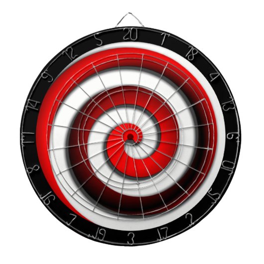 Red Hypnotic Spiral Dartbord (Voorkant)