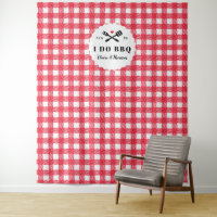 Red I Do BBQ Gingham Plaid Verlovingsfeest