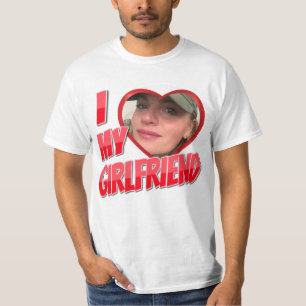 Red I Love My Girlfriend Photo T-shirt