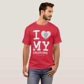 Red I Love My Girlfriend Photo Texte T-shirt (Devant entier)