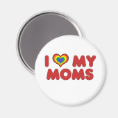Red I Love My Moms Magnet (Recto/Verso)