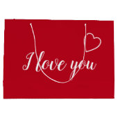 Red I Love You Persoonlijke Name Groot Cadeauzakje (Achterkant)