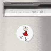 Red Ice Skater Girl Magnet (In Situ (Lave-vaisselle))