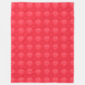 Red Ikat Style Heart Pattern Fleece Deken (Voorkant)
