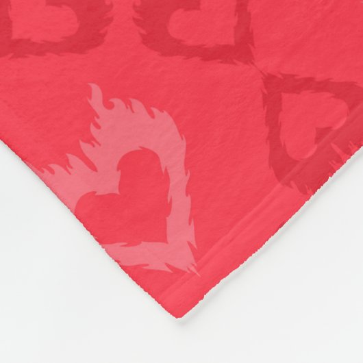 Red Ikat Style Heart Pattern Fleece Deken (Hoek)