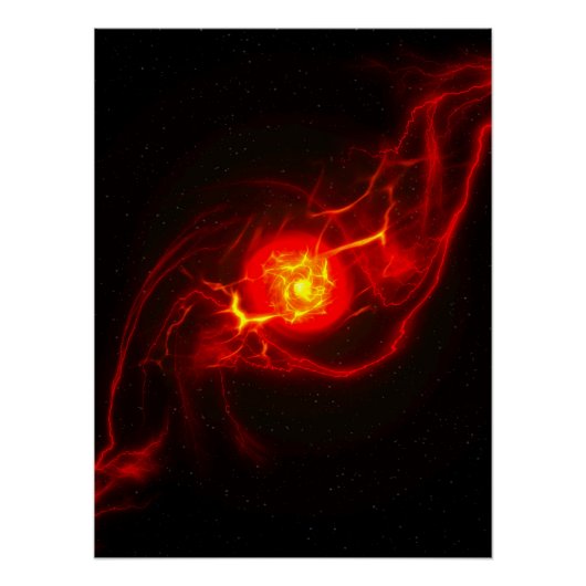Red Imploding Supernova Glossy Poster (Devant)