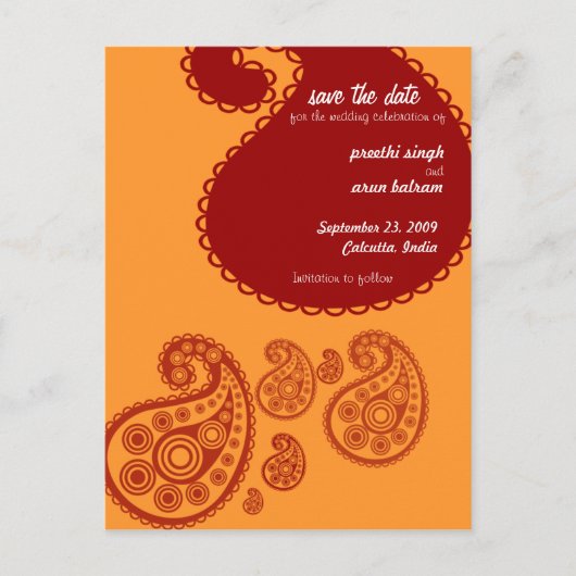 Red Indian Bewaar de datum Aankondigingskaart (Voorkant)