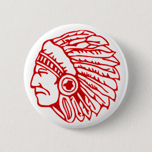 Red Indianus Ronde Button 5,7 Cm