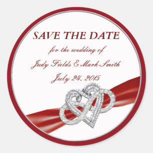Red Infinity-hart slaat de datumkiezers op Ronde Sticker