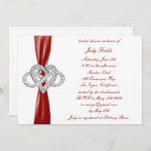 Red Infinity Heart Bridal Shower Invitation (Devant / Derrière)