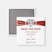 Red Infinity Heart Save The Date Magnet Magneet (Voorkant / Achterkant)
