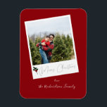 Red Instant Photo Joyeux Magnet de Noël<br><div class="desc">Envoyez une Joie de Noël qui peut être maintenue tout au long de l'année sur un réfrigérateur ou une surface magnétique avec votre Red Instant Photo Merry Christmas Magnet.</div>