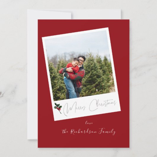 Red Instant Photo Merry Kerstry (Voorkant)