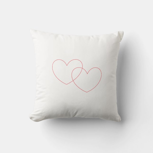 Red Interlocking Hearts Pillow Kussen (Voorkant)