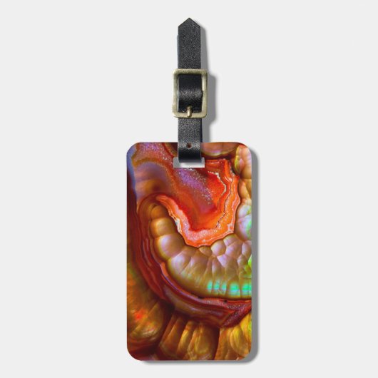 Red Iridescent Fire Opal Bagagelabel (Voorkant verticaal)