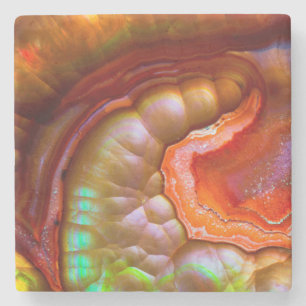 Red Iridescent Fire Opal Stenen Onderzetter