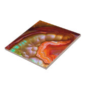 Red Iridescent Fire Opal Tegeltje (Zijkant)