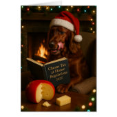 Red / Irish Setter 'Cheese Tax' Christmas card (Voorkant)