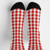 Red Ivory Ish Preppy Gingham Plaid Sokken (Top)