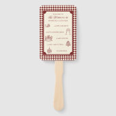 Red & Ivory Old Money Wedding Program Itinerary Handwaaier (Voorkant)