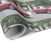 Red Jaguar E Type Cabriolet Cadeaupapier (Rol Hoek)