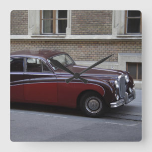 Red Jaguar Mark IX Vierkante Klok