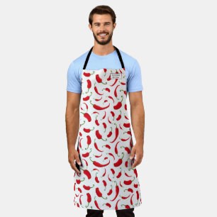 Red Jalapeno Chili Peppers met label Schort