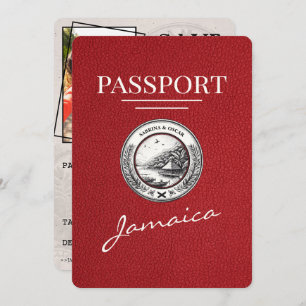 Red Jamaica Passport Bewaar de datum Save The Date