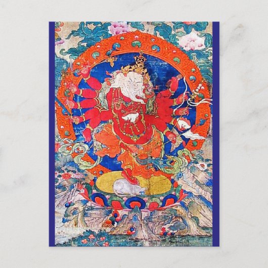 Red Jambhala Buddhist Deity Briefkaart (Voorkant)