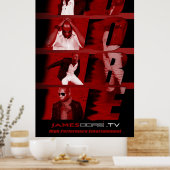RED James Dore' Poster Black achtergrond (Keuken)