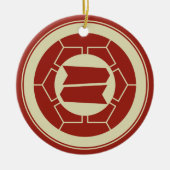  Red Japan Hattori Kamon Vector Art Keramisch Ornament (Voorkant)