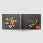 Red Jasmine Dark Tropical Wedding Gastenboek (Volledig)