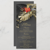 Red Jasmine Dark Tropical Wedding Menu (Voorkant / Achterkant)