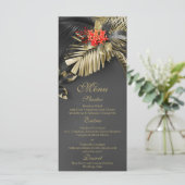 Red Jasmine Dark Tropical Wedding Menu (Staand voorkant)