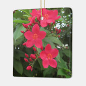 Red Jatropha Flowers Keramisch Ornament (Links)