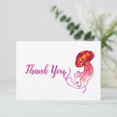 Red Jellyfish Hartelijk dank Bedankkaart (Staand voorkant)
