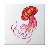 Red Jellyfish Tegeltje (Voorkant)