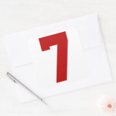 Red Jersey Nummer 7 Vierkante Sticker (Envelop)