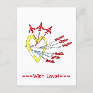 Red Jet Planes Heart Briefkaart