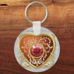 Red Jewel Fairy Heart Sleutelhanger