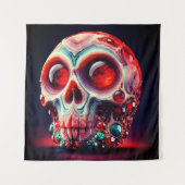 Red Jeweled Geode Skull Wandkleed (Voorkant)